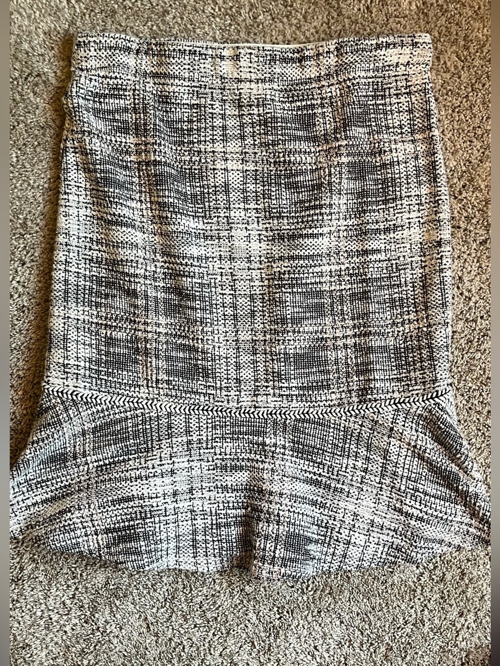 Max Studio Black and White Tweed Peplum Pencil Skirt